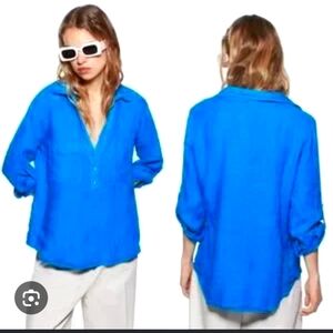 Blue zara shirt